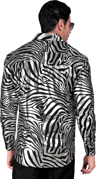 Produktbild Widmann Silbernes Animal Print Party Fashion Hemd (Hemd), L/Xl