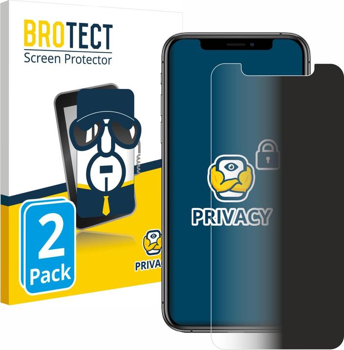 Actual product image BROTECT Anti-spy privacy film Blue light protection film (2 Piece, Apple iPhone XS)