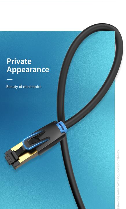 Actual product image Vention Category 8 SFTP Network Cable IKABK 8m Black (S/FTP, CAT8.1, 8 m)