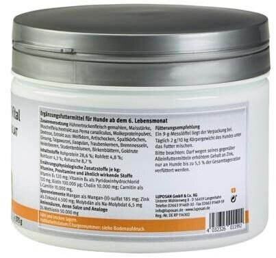 Nährwerte und Zutaten Luposan Hunde-Nahrungsergänzung CoxVital Granulat 375 g (Adult, 1 Stk., 375 g)