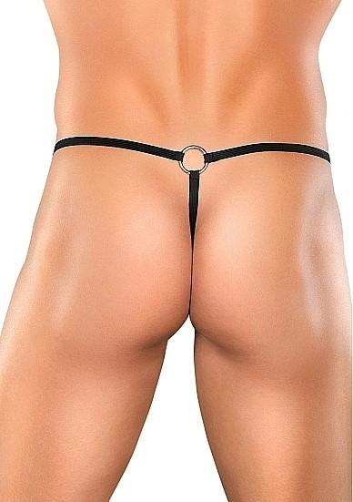 Image du produit Male Power G-String avec anneau frontal - Black (Taille unique)
