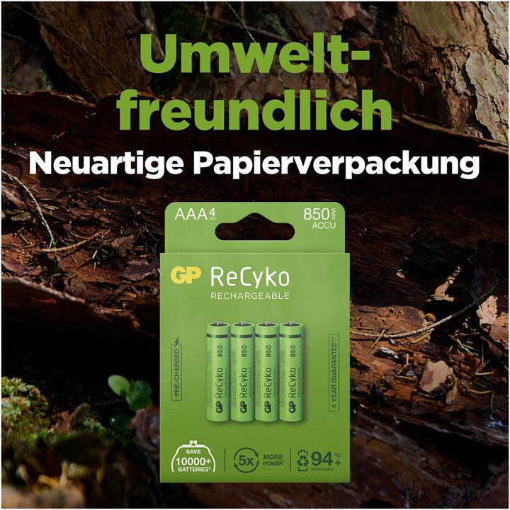 Produktbild GP Batteries ReCyko (4 Stk., AAA, 850 mAh)