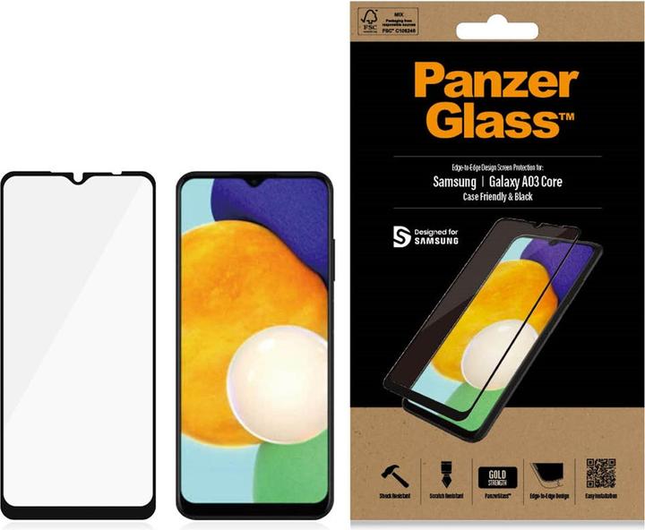 Actual product image PanzerGlass Samsung Galaxy A03 core/A13 5G Case Friendly (1 Piece, Samsung Galaxy A03 Core, Samsung Galaxy A13 5G, Samsung Galaxy A04S)