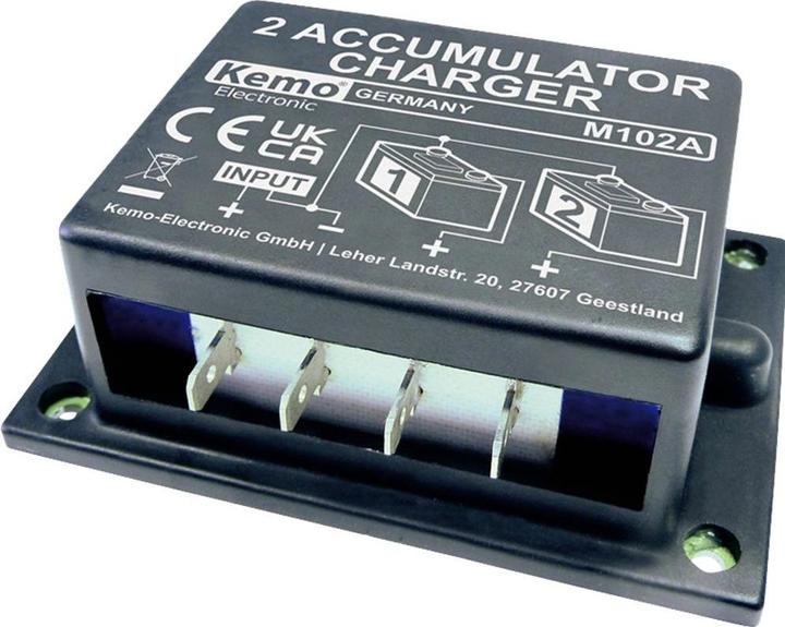 Actual product image Kemo 6-24V dual battery charger M102A