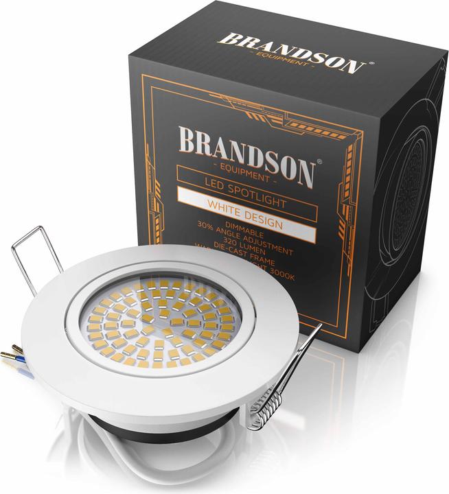 Actual product image Brandson LED ceiling spotlight, swivelling, warm white 3000K, recessed spotlight 5W, recessed light (320 lm)