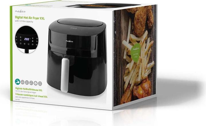 Actual product image Nedis Hot air fryer | 7.2 l | Timer: 240 min | Number of preset programmes: 8 | Digital | (EU plug)