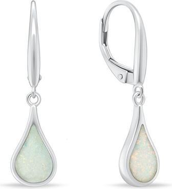 Brilio Silver - Dangle silver earrings with synthetic opals EA1161W (Synthetische Steine)