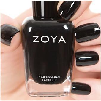 Actual product image Zoya Nail polish RAVEN - Satin Black (Satin black, Colour paint)