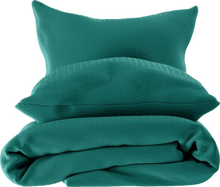 Immagine prodotto Lotus Bettwaren Biancheria da letto in raso Seersucker uni (Copripiumino, 160 x 240 cm)