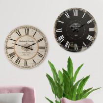 Actual product image Cepewa Wall clock round nostalgia wood large 45cm