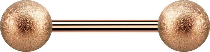 Star Piercing Micro Barbell rosegold mit zwei Kugeln gesprenkelt (Chirurgenstahl 316L)