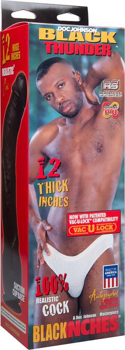 Actual product image Doc Johnson Black Thunder - Realistic Cock