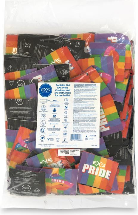 Produktbild EXS Vorratsbeutel «Pride» 144 anatomische Kondome im Regenbogen-Design (144 Stk.)