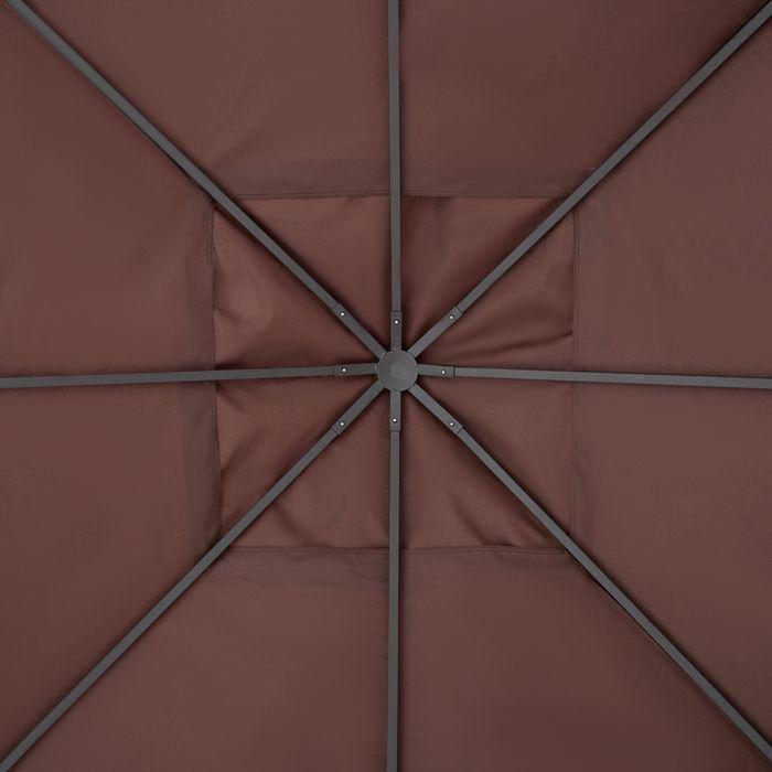 Immagine prodotto Swisshandel24 Tetto di ricambio per gazebo copertura gazebo, protezione solare poliestere caffè 2,93 x 2,93 m (298 cm, 295 cm)