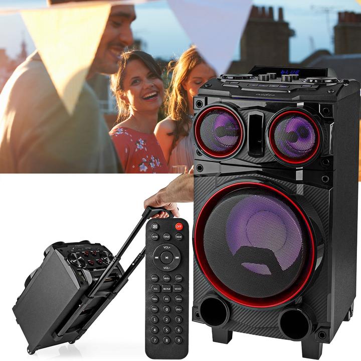 Actual product image Nedis Bluetooth® party speaker | max. battery life: 6.5 hrs | 120 W | carrying handle | party (6.50 h, Battery operated)