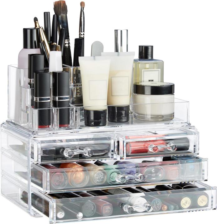 Actual product image Relaxdays Makeup Organizer with 4 Drawers