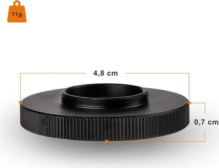Actual product image Walimex pro T2 adapter to C-mount