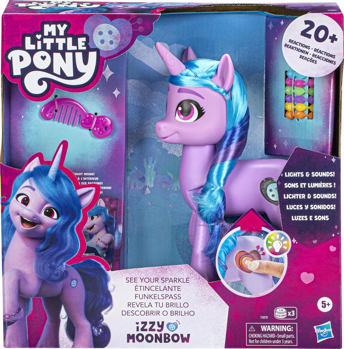 Actual product image My Little Pony Discover your pony sparkle Sparkle Fun Izzy Moonbow, 20 cm high pony for children, with