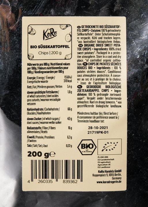 Immagine prodotto KoRo Patate dolci biologiche essiccate (200 g)
