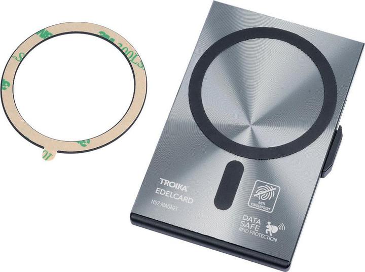 Produktbild Troika EDELCARD Kartenetui MagSafe, diamantschlifftitanfarben