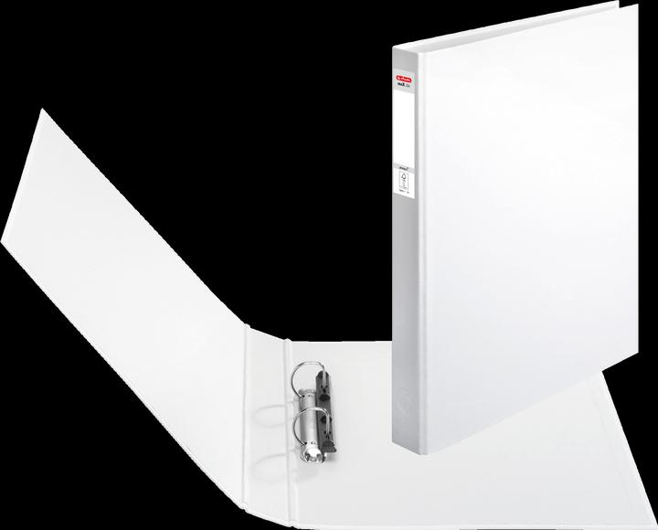 Herlitz Ring binder, DIN A4, 2-bolt tear mechanism, white Spine width: 37 mm, filling height: 18 mm, square (A4, 37 mm, 1 Piece)