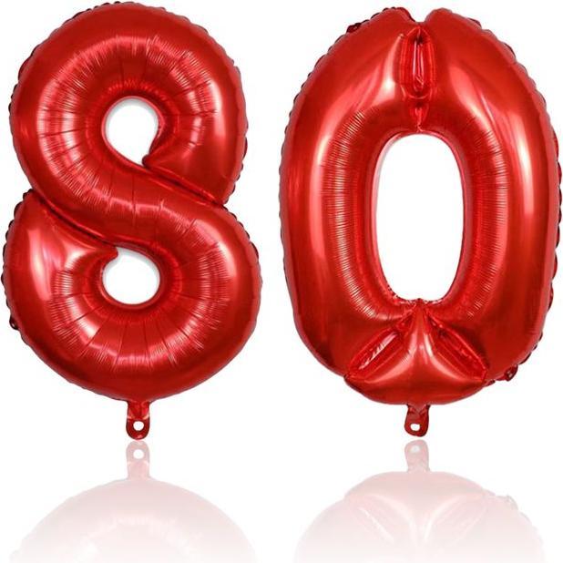 Actual product image Hermex Number balloon number 80 foil balloon helium balloon balloon red 81cm