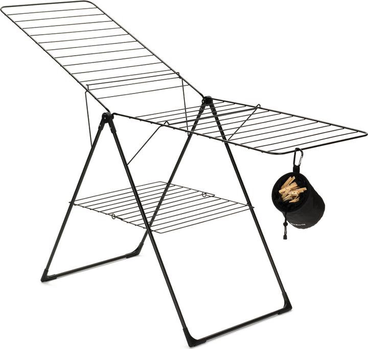Produktbild Brabantia Droogrek T model - met Wasknijpertasje - 20 m - Matt Black (20 m)