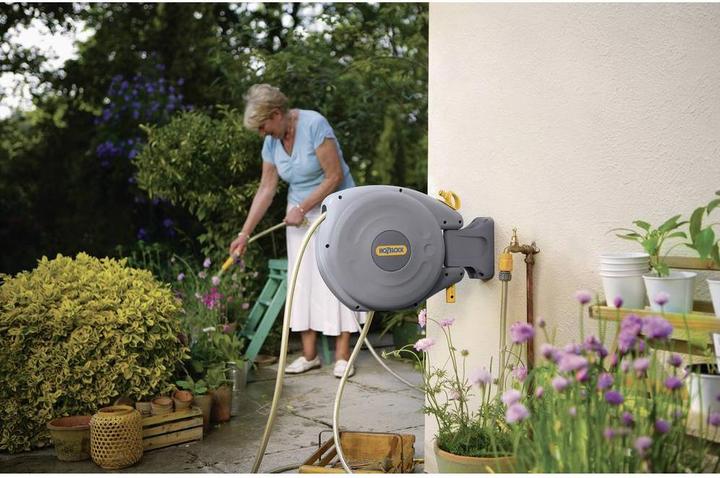 Actual product image Hozelock Garden Hose Reel Auto Reel Wall Hose Box 10m (10 m)