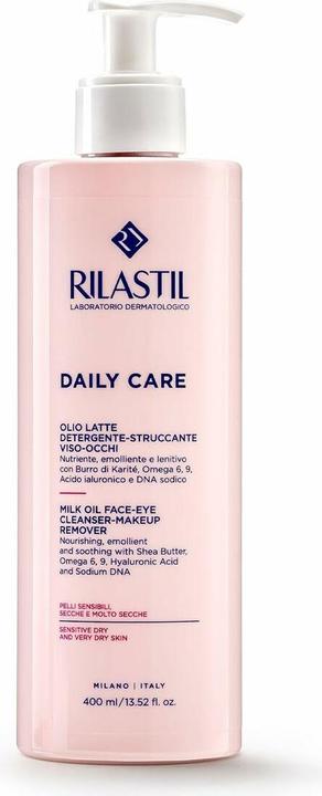 Produktbild Rilastil Daily Care Reinigungsmilchöl für Gesicht und Augen Pflegende Make-up-Entferner für empfindliche und (Reinigungsmilch, 400 ml)