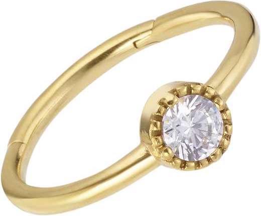 Produktbild Bijouteria Ohrpiercing (PVD Beschichtung (goldfarbig), Zirkonia, Chirurgenstahl 316L)