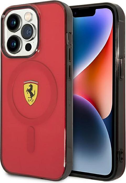 Ferrari FEHMP14LUKR Custodia rigida per iPhone 14 Pro 6.1" rosso/rosso Traslucida Magsafe (Apple iPhone 14 Pro)