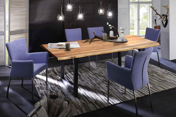 Actual product image SIT Möbel Solid wood table Ux3.6 Acacia natural antique black (180 x 90 x 76 cm)