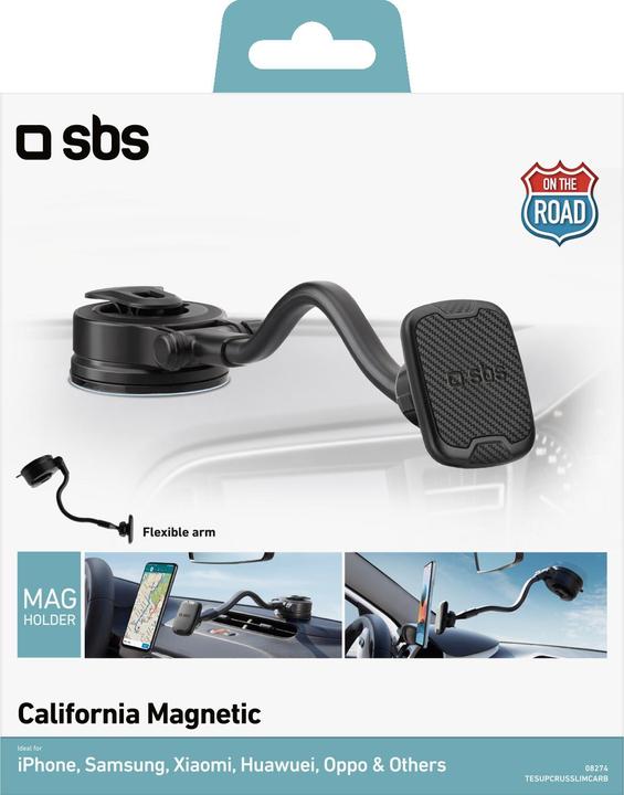 Immagine prodotto SBS Supporto universale per auto con braccio snodato, ventosa e magnetico nero