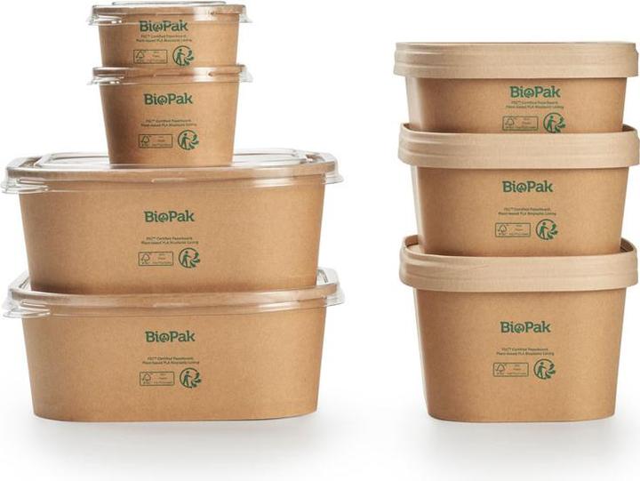 Actual product image Biopak Salad bowl Brick Box Medium 1000 ml, brown, 50 pieces (50 x)