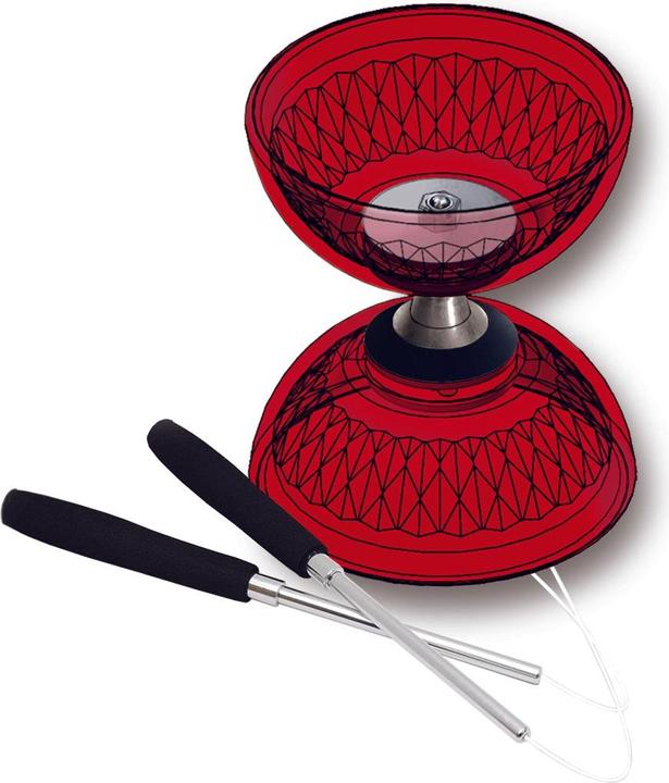 Image du produit Acrobat Set Bearing diabolo crystal-red + aluminum hand sticks