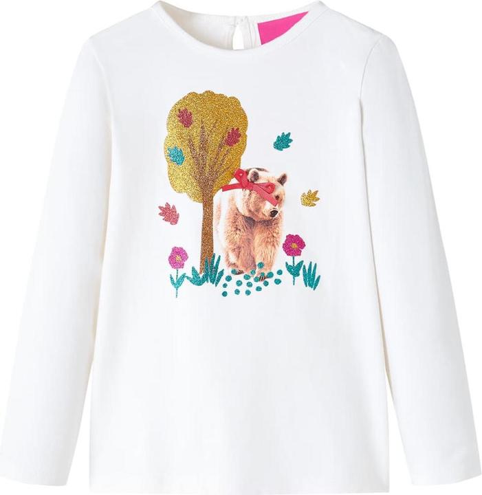 Image du produit VidaXL T-shirt manches longues enfant Ecru 128,Composition : 95% Coton. 5 (128)