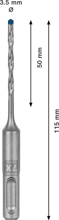 Immagine prodotto Bosch Professional Zubehör Trapano a percussione EXPERT SDS plus-7X, 3,5 x 50 x 115 mm (3,5 mm)