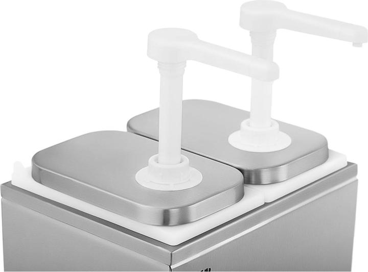 Produktbild Royal Catering Saucenspender Pumpspender Senfspender Dosierspender Edelstahl 2 Pumpen 2 x 2 L