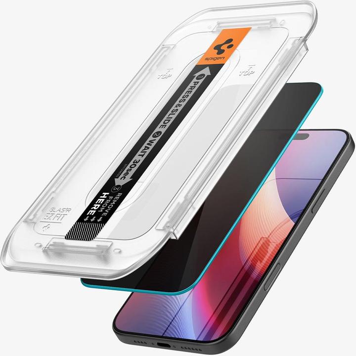 Immagine prodotto Spigen Glas.Tr "Ez Fit" 2-Pack per iPhone 16 Pro Max 6,3" privacy (2 Pezzo/i, Apple iPhone 16 Pro Max)
