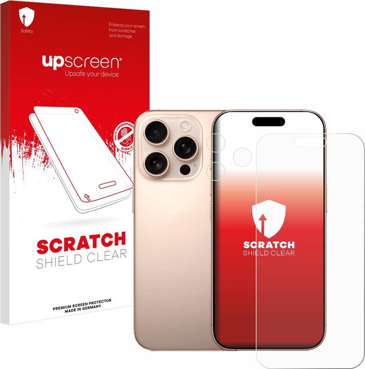 Produktbild upscreen Schutzfolie Displayschutz Displayschutzfolie Folie Klar Transparent (1 Stück, Apple iPhone 16 Pro Max)