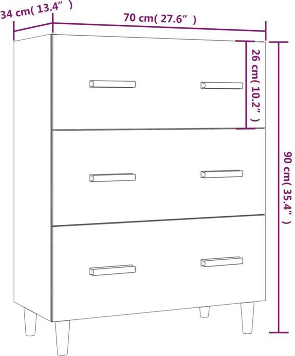 Actual product image VidaXL Ander (70 x 34 x 90 cm)