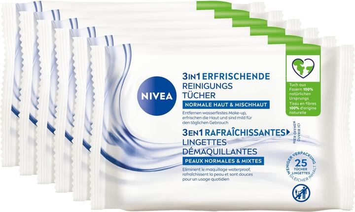 Immagine prodotto NIVEA Salviette detergenti Micelle 3in1 Multipack 6 x 25 pezzi (Panni pulizia)