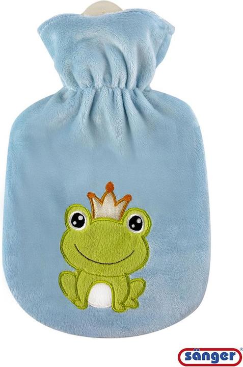 Produktbild Sänger Wärmflasche aus Naturkautschuk mit Velourbezug Froschkönig (0.80 l)