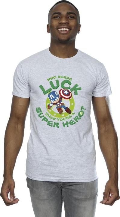 Image du produit - T-shirt ST PATRICK'S DAY CAPTAIN AMERICA LUCK - Homme (M)
