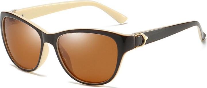 Techsuit - Sunglasses Polarized (A572) - for Women with UV Protection, PC - Brown / White