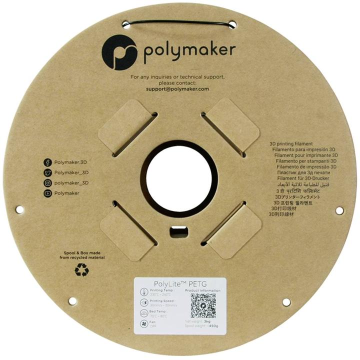 Actual product image Polymaker PolyLite PETG (PETG, 1.75 mm, 3000 g, Black)