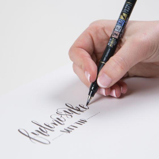 Actual product image Tombow Calligraphy pen WS-BH / BS (Black, 2 x)