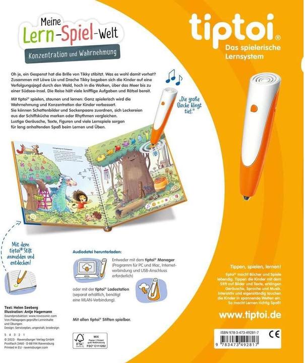 Produktbild tiptoi Meine Lern-Spiel-Welt: Konzentration und Wahrnehmung (Deutsch, Antje Hagemann, Helen Seeberg, 2023)