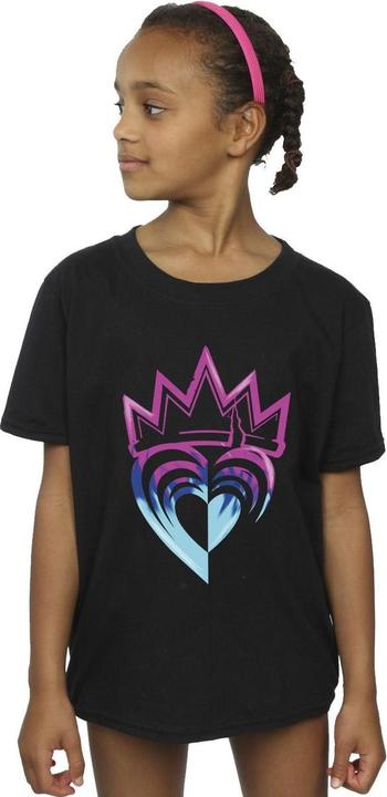 Actual product image Disney Girls Descendants Pink Crown Cotton T-Shirt (152, 158)
