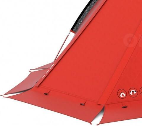 Actual product image Husky Flame 2 Extreme Lightweight Tent - Rood - 2 Persoons (Tunnel tent, 3.26 kg, 2 persons)